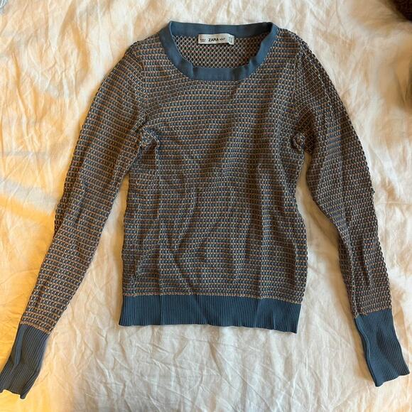 Blue zara knit sweater - Picture 1 of 3